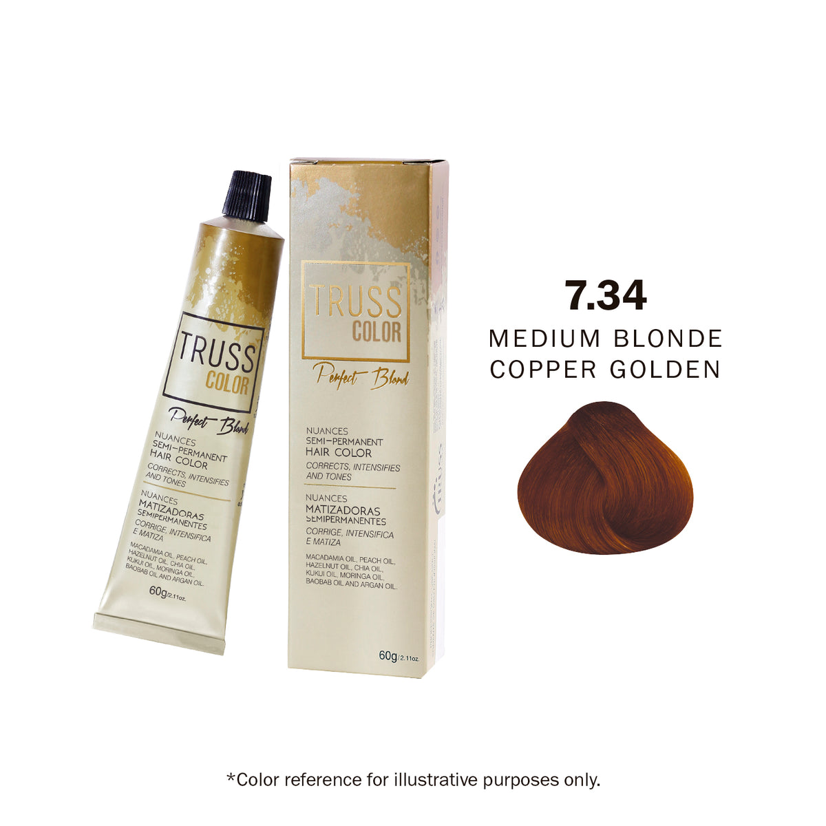 TONER - 7.34 MEDIUM BLOND COPPER GOLDEN 60G / 2.11 OZ10366809637144
