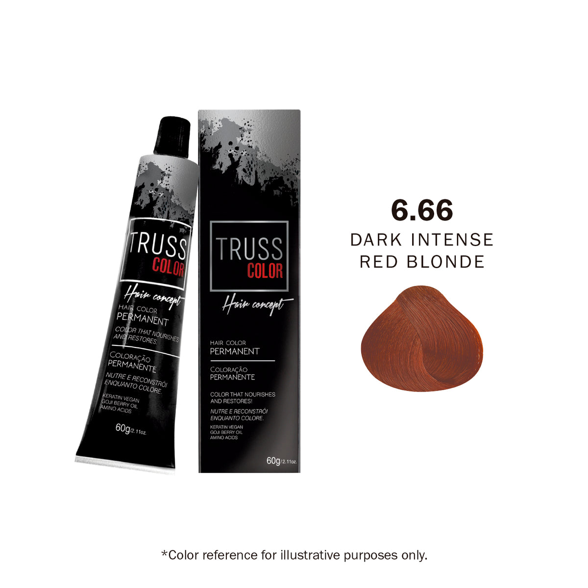 PERMANENT - 6.66 TRUSS COLOR DARK INTENSE RED BLONDE 60G / 2.11 OZ10366676861208