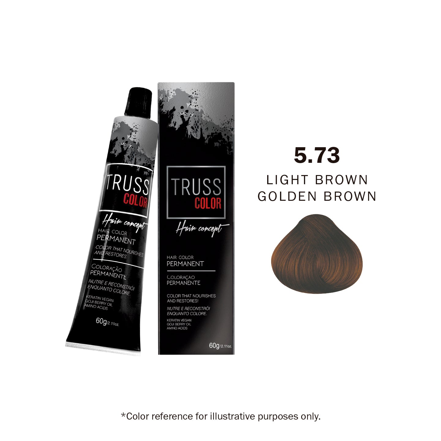 PERMANENT - 5.73 LIGHT BROWN GOLDEN BROWN 5.73 60G / 2.11 OZ