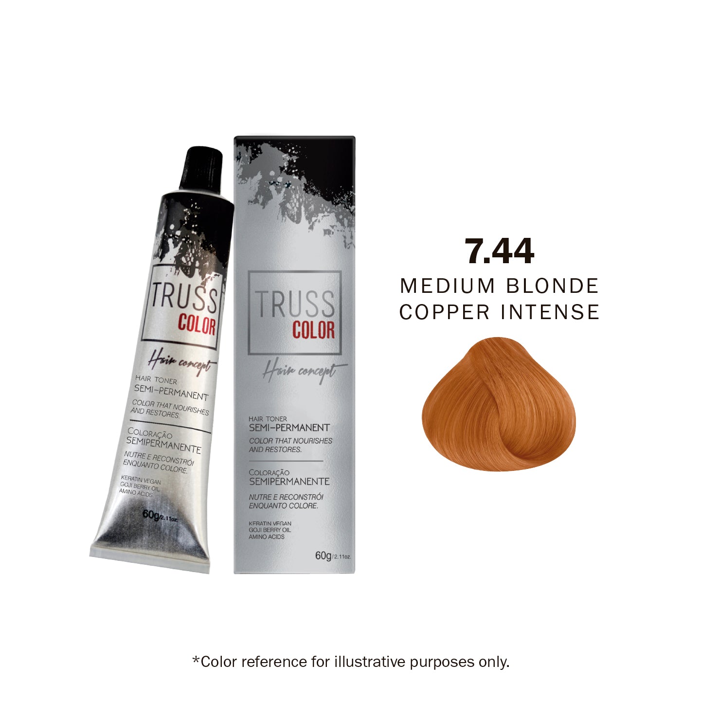 SEMI-PERMANENT - 7.44 MEDIUM BLOND COPPER INTENSE 60G / 2.11 OZ