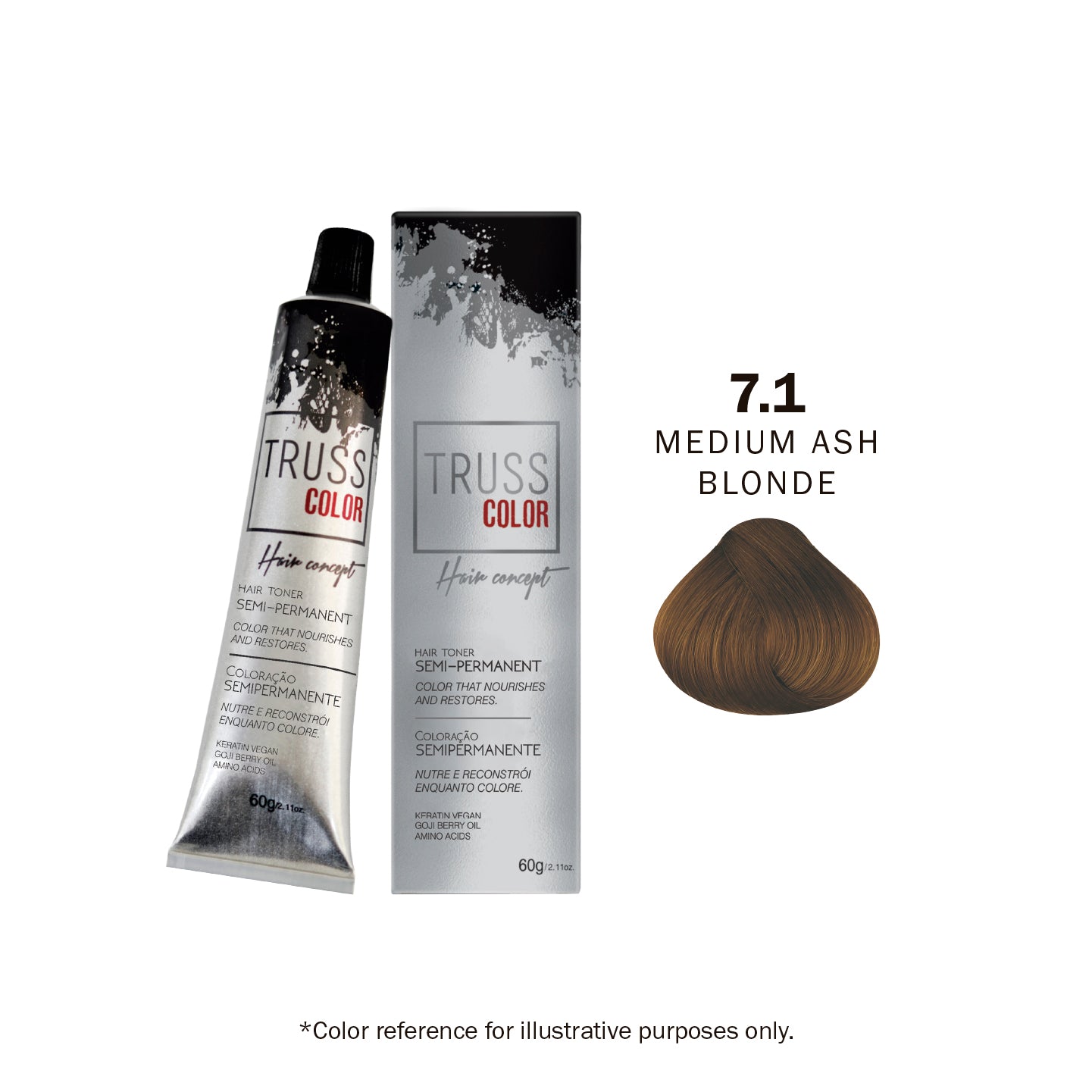 SEMI PERMANENT - 7.1 MEDIUM ASH BLONDE 60G / 2.11 OZ