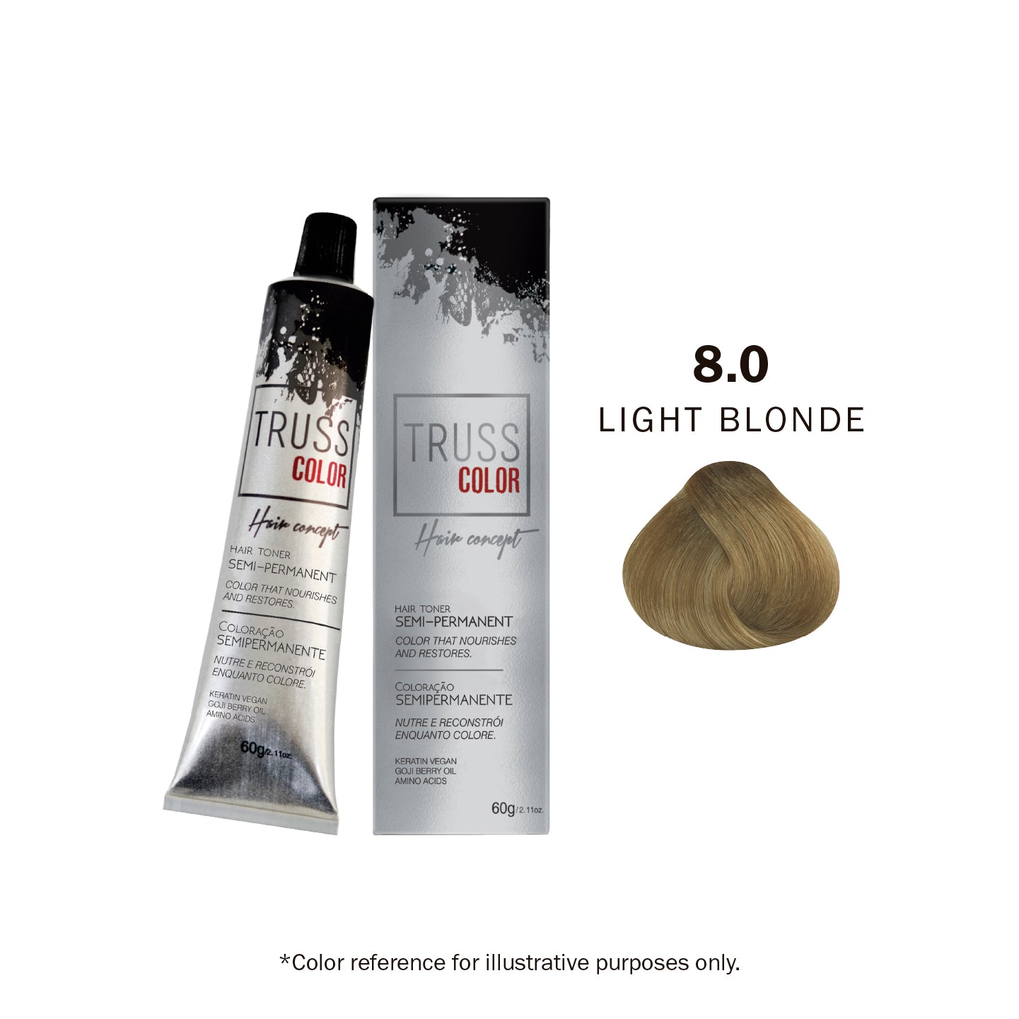 SEMI PERMANENT - 8.0 LIGHT BLONDE 60G / 2.11 OZ